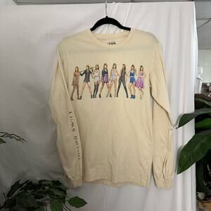 Taylor Swift 1989 Taylor's Version Long Sleeve Knit Concert Tee Cream Size Small